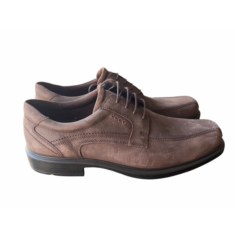 ECCO Men's Brown Leather Derby Dress Shoes EU 45 US 11 Lace Up Comfort